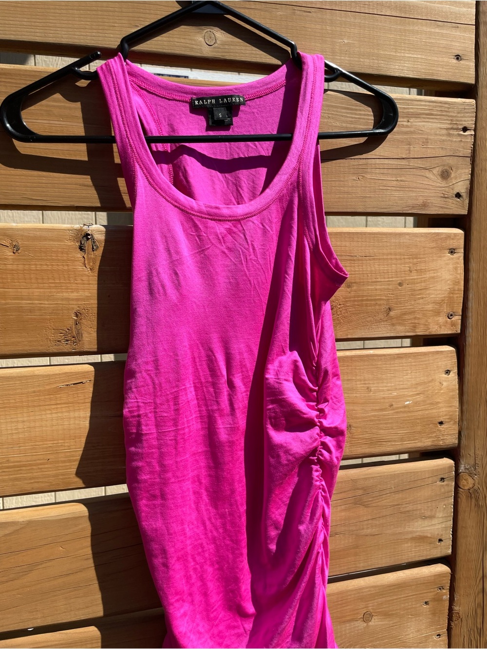 Ralph Lauren Hot Pink Ruched Side Tank Top